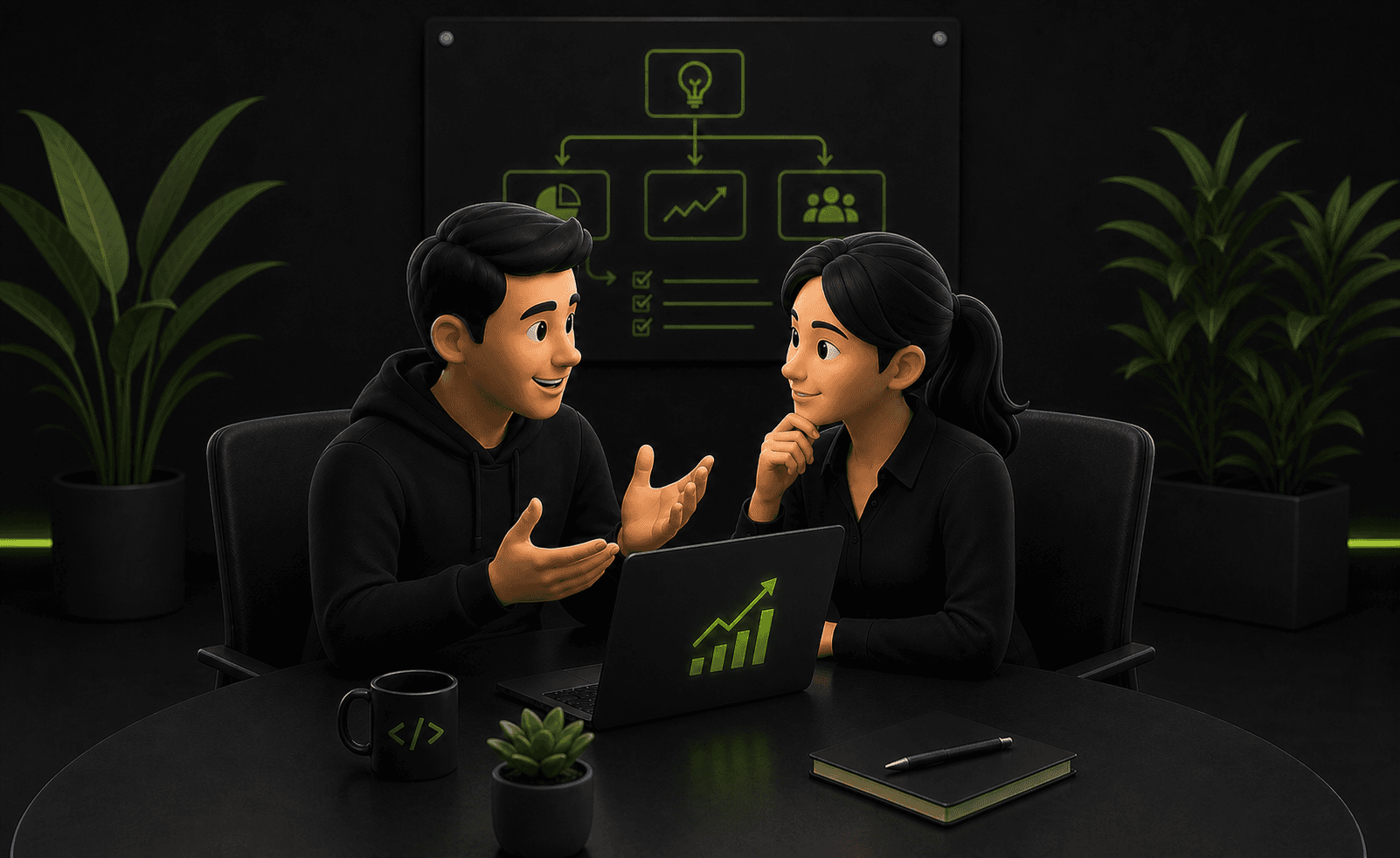 Consultant presenting software delivery strategy